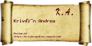 Kriván Andrea névjegykártya