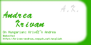 andrea krivan business card